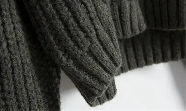 Women's V-Neck Button Knitted Cardigan Solid Basic Casual Loose Long Sleeve Cardigan Sweater