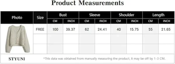 Women's V-Neck Button Knitted Cardigan Solid Basic Casual Loose Long Sleeve Cardigan Sweater