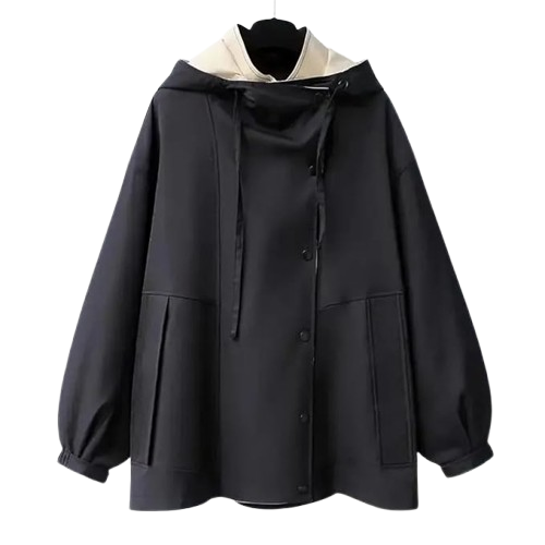 Dbdkejj Spring And Autumn Women's Mid-Length Trench Coat Hoodedjacket