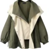Dbdkejj Spring And Autumn Women's Mid-Length Trench Coat Hoodedjacket