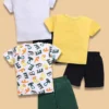 Toonyport Boys Summer 3 Packs Of T-shirts and Shorts Combo Set (Multicolors)