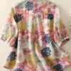 1111 Women’s Casual Button-Down Shirt with Multicolor Floral Print & Half Sleeves, Collar Neck