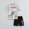 Cotton Official Tom & Jerry Co ord Set for Boys & Girls, T Shirt and Shorts for Casual Wear